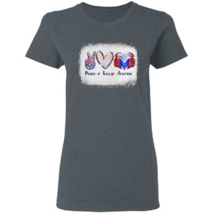 Peace love America navy USA shirt