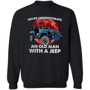 Jeep Never Underestimate An Old Man With A Jeep Moon Red shirt