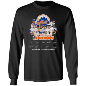 New York Mets Legends thank You for the memories signatures shirt