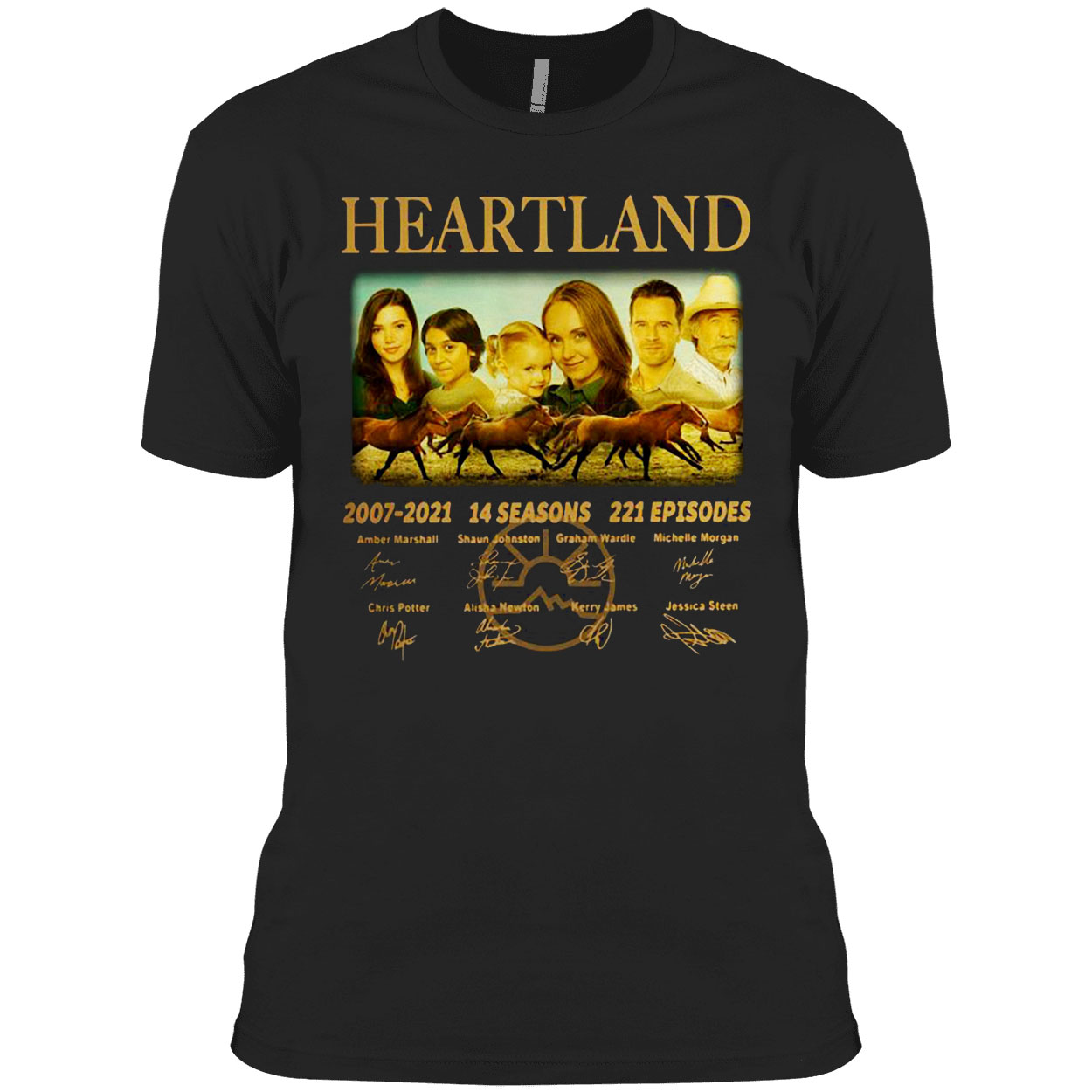 Awesome 14 years of Heartland 2007-2021 14 seasons 221 episodes signed shirt