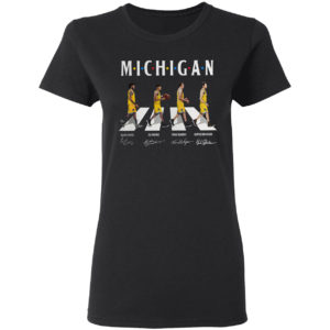 Abbey Road Michigan Isaiah Livers Eli Brooks Franz Wagner Hunter Dickinson signatures shirt