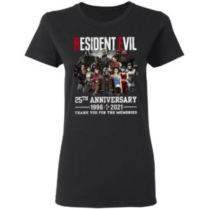 25th Anniversary 1966 2021 Of The Resident Evil Thank You For The Memories Shirt