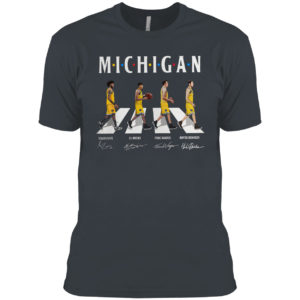 Abbey Road Michigan Isaiah Livers Eli Brooks Franz Wagner Hunter Dickinson signatures shirt