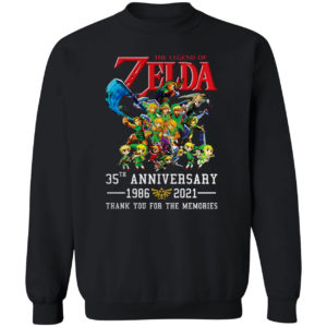 The Legend Of Zelda 35Th Anniversary 1986 2021 Thank You For The Memories Shirt