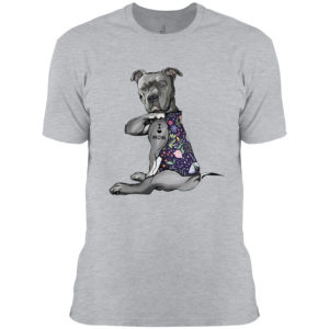 Pitbull tattoo I love mom flower shirt