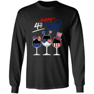 Wine Happy 4th Of July American Flag Shirt