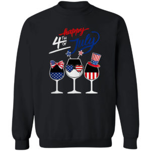 Wine Happy 4th Of July American Flag Shirt