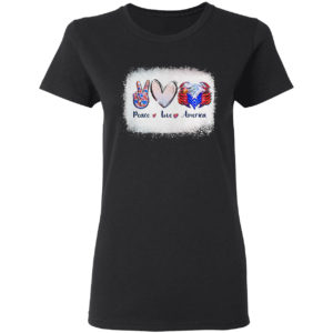 Peace love America navy USA shirt
