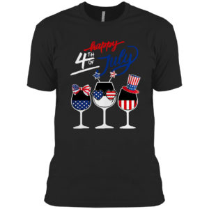 Wine Happy 4th Of July American Flag Shirt