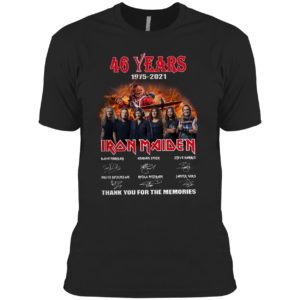 46 years 1975 2021 Iron Maiden thank you for the memories signature shirt