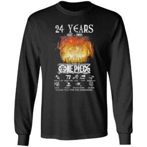 Monkey D. Luffy One Piece 24 years of 1997-2021 thank you for the memories shirt