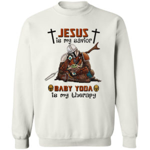 Star Wars Jesus is my Savior Mandalorian and Baby Yoda is my therapy shirt