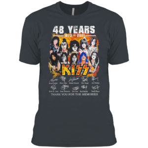 48 Years 1973 2021 Kiss Thank You For The Memories Signatures Shirt