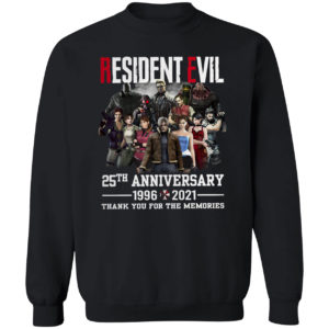 25th Anniversary 1966 2021 Of The Resident Evil Thank You For The Memories Shirt
