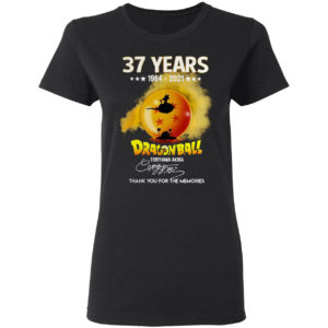 Son Goku 37 Years Of 1984-2021 Dragon Ball Z Signature Thank You For The Memories Shirt