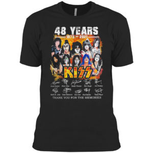 48 Years 1973 2021 Kiss Thank You For The Memories Signatures Shirt