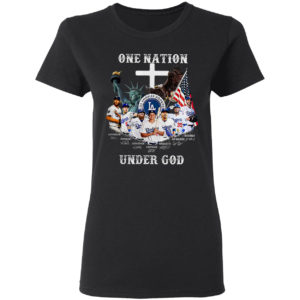 Los Angeles Dodgers One nation Under God signatures shirt