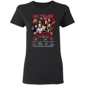 2021 40 years 1981 2021 Metallica thank You for the memories signatures shirt