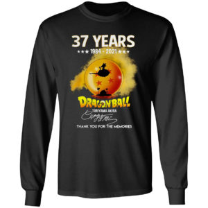 Son Goku 37 Years Of 1984-2021 Dragon Ball Z Signature Thank You For The Memories Shirt