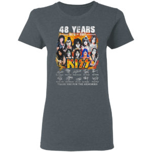 48 Years 1973 2021 Kiss Thank You For The Memories Signatures Shirt