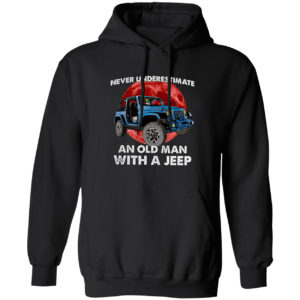 Jeep Never Underestimate An Old Man With A Jeep Moon Red shirt