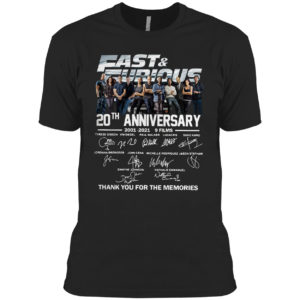 Fast and furious 9 films thank you for the memories signatures shirt