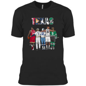 Texas Olajuwon 34 Biggio 7 Staubach 12 Duncan 21 9 signatures shirt