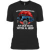 Jeep Never Underestimate An Old Man With A Jeep Moon Red shirt