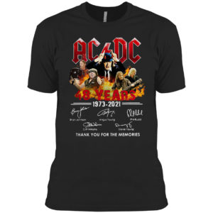 AC DC 48 years thank you for the memories signatures shirt