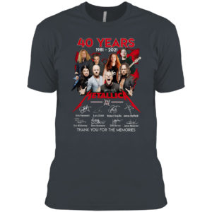 40 years 1981 2021 Metallica Kirk Hammett Lars Ulrich signatures shirt