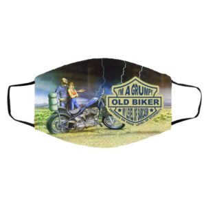 I?m Am Grumpy Old Biker My Lever Of Sarcasm Depends On Your Level Of Stupidity Face Mask