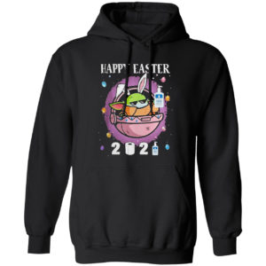 Baby Yoda hand sanitizer happy easter 2021 shirt