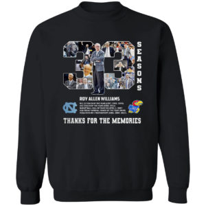 33 Season Roy Allen Williams Thank For The Memories Shirt