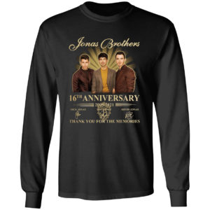 Jonas Brothers 16th anniversary 2005-2021 thank you for the memories signatures shirt