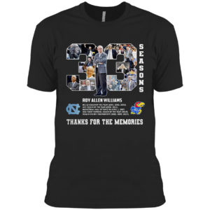 33 Season Roy Allen Williams Thank For The Memories Shirt