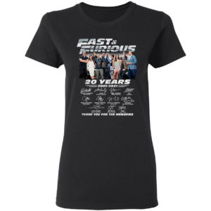 Fast And Furious 20 Years 2001 2021 Thank You For The Memories Signatures Shirt