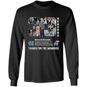 33 Season Roy Allen Williams Thank For The Memories Shirt