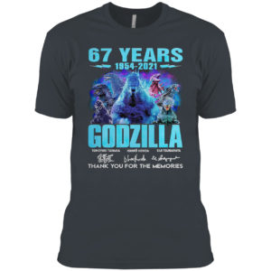 67 years 1954 2021 Godzilla signatures thank you for the memories shirt