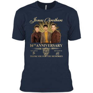 Jonas Brothers 16th anniversary 2005-2021 thank you for the memories signatures shirt