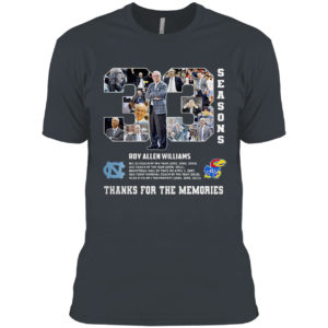33 Season Roy Allen Williams Thank For The Memories Shirt