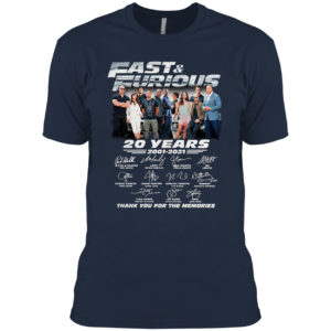 Fast And Furious 20 Years 2001 2021 Thank You For The Memories Signatures Shirt