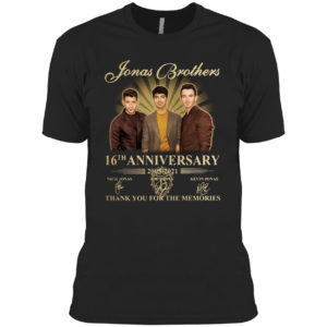 Jonas Brothers 16th anniversary 2005-2021 thank you for the memories signatures shirt