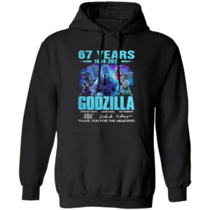 67 years 1954 2021 Godzilla signatures thank you for the memories shirt