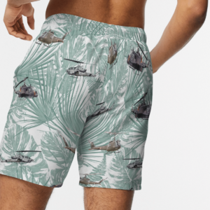 Vietnam Aircraft And Huey Helicopter Hawaiian Beach Shirt, Shorts