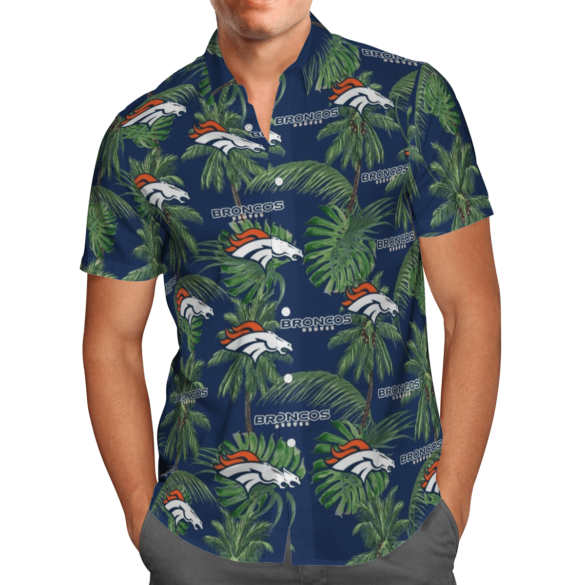 Denver Broncos Tropical Palm Tree Hawaii Shirt, Shorts