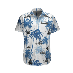 Military Boeing AH-64 Apache Helicopter Hawaiian Beach Shirt, Shorts
