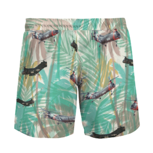 Piasecki H-21 Helicopter Hawaiian Beach Shirt, Shorts