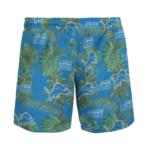 Detroit Lions Tropical Palm Tree Hawaii Shirt, Shorts