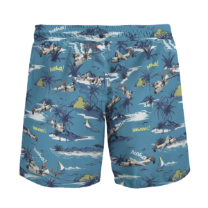 United States Navy Grumman C-2 Greyhound Aircraft Hawaiian Beach Shirt, Shorts
