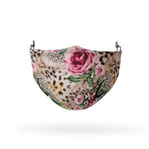 Floral Rose Flowers Leopard Print Reusable Cloth Face Mask